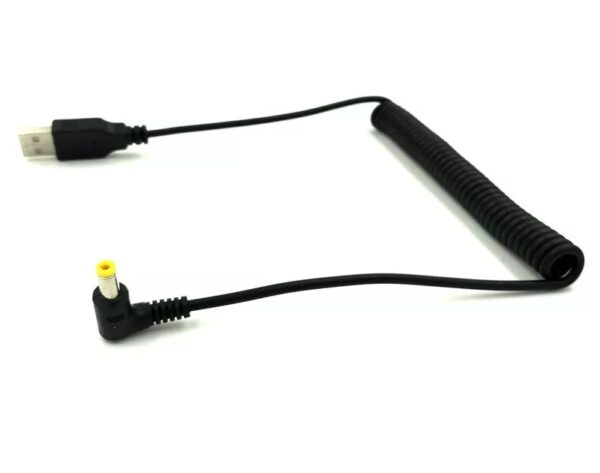 USB Plug To DC 4.7x1.7mm Plug DC Power Supply Socket Coiled Spiral Charger Cable for Monitor GPS