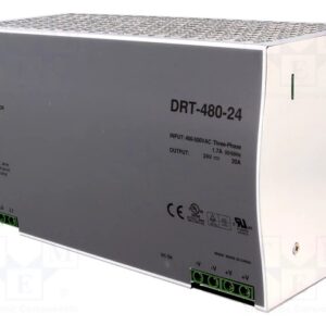AC-DC Industrial DIN rail power supply - Output 24Vdc at 20A - metal case - 3-phase input