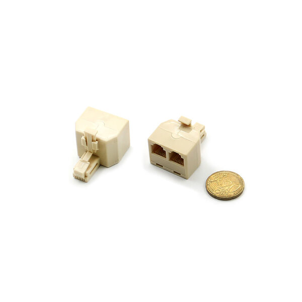 Telephone Connector - 1 Male To 2 Female