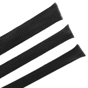 Flame Retardant Nylon Braided Net Tube 18mm PET Expandable Sleeving Cable Black Shock-absorbing Wire Protective Tube Sleeve 10mm 6mm 42mm 30mm 22mm