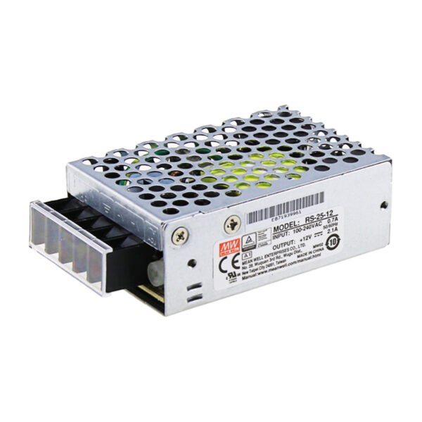 AC-DC Single Output Enclosed power supply; Output 12VDC Single Output at 2.1A; free air convection