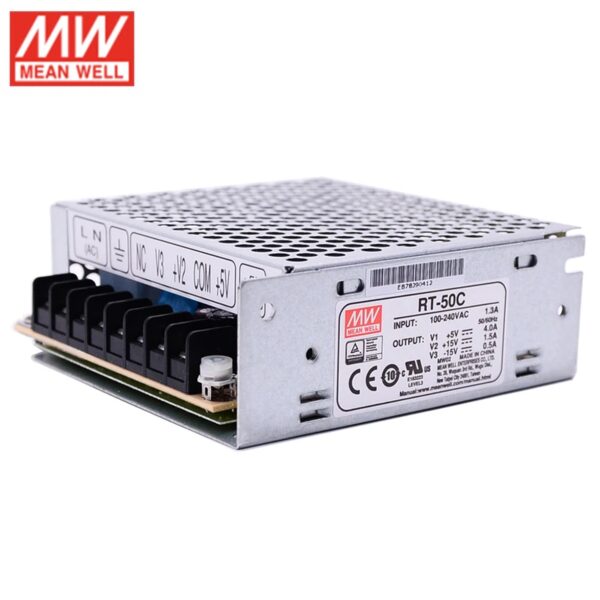 AC-DC Triple output enclosed power supply; Output +5Vdc at 4A +15Vdc at 1.5A -15Vdc at 0.5