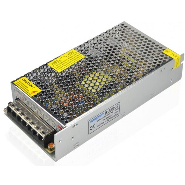 MEAN WELL S-150-12 AC to DC Power Supply, Single Output, 12V, 12.5 Amp, 150W