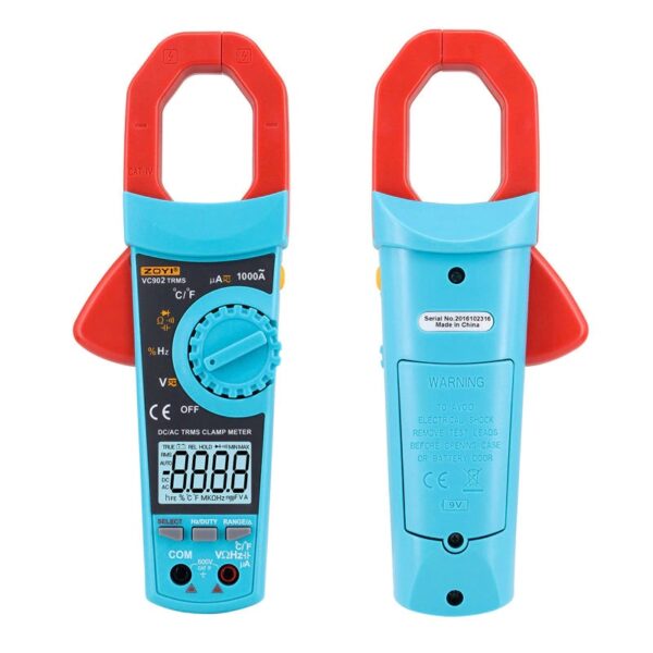 VC902 True RMS Digital Clamp Meter Ac/Dc Current Voltage Automatic Range Capacitance Resistance High Precision Multimeter
