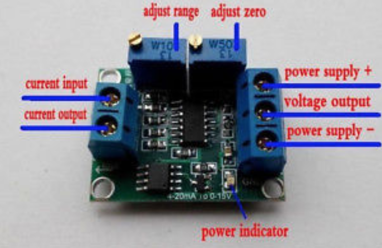 Current to Voltage Module 4-20mA 0-15V Isolation Signal Converter with Base 