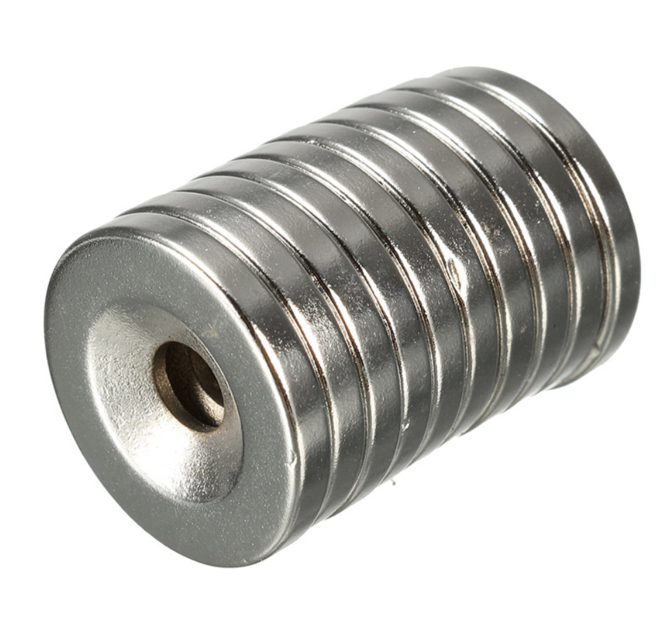 Aimant cylindrique au Néodymium avec trou 20mm large x 5mm d'épaisseur  (0.79 x 0.2) - Magnet Montréal