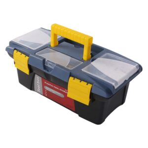 G-513 33.5x18.5x13cm Tool Box, Plastic Tool Box with Tray and Organizers Includes Removable Layers 1 Pcs