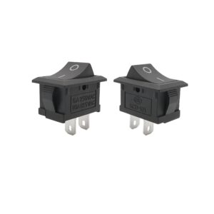 2Pin Light Rocker Switch ON-OFF KCD-101 AC Boat Power Switch Black New 15*21mm 2Pin Switch 6A 250V 10A 125V