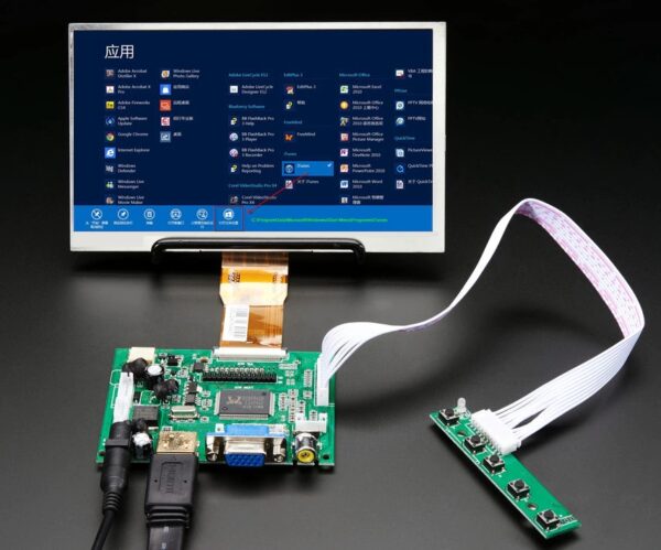 1024*600 Screen Display LCD TFT Monitor with Remote Driver Control Board 2AV HDMI-Compatible VGA For Raspberry Pi Banana Pi