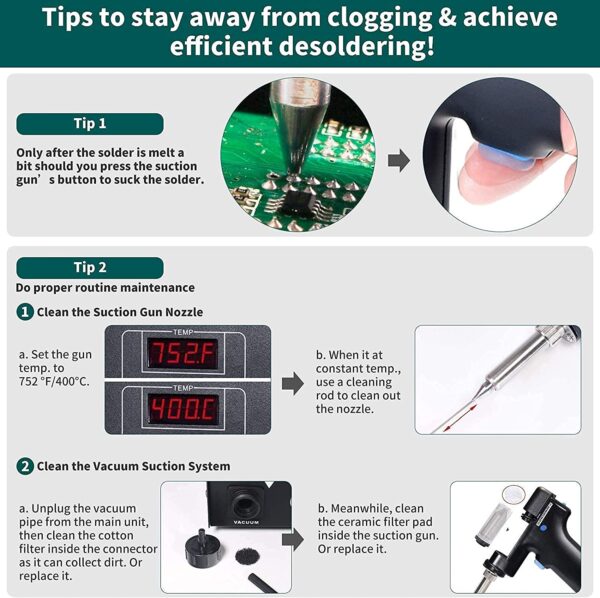 YIHUA 948 Professional Desoldering Station (Upgraded) bundle with the #948N Desoldering Nozzle Set with Iron Holder, Soldering Iron, and Accessories (31 Items) - Image 6