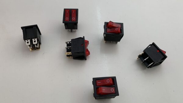 KCD8-212N KCD3 15A 250V 20A 125V Red Switch Twin Rocker Switch With Lamp Push Button Switches with Lamp - Image 3