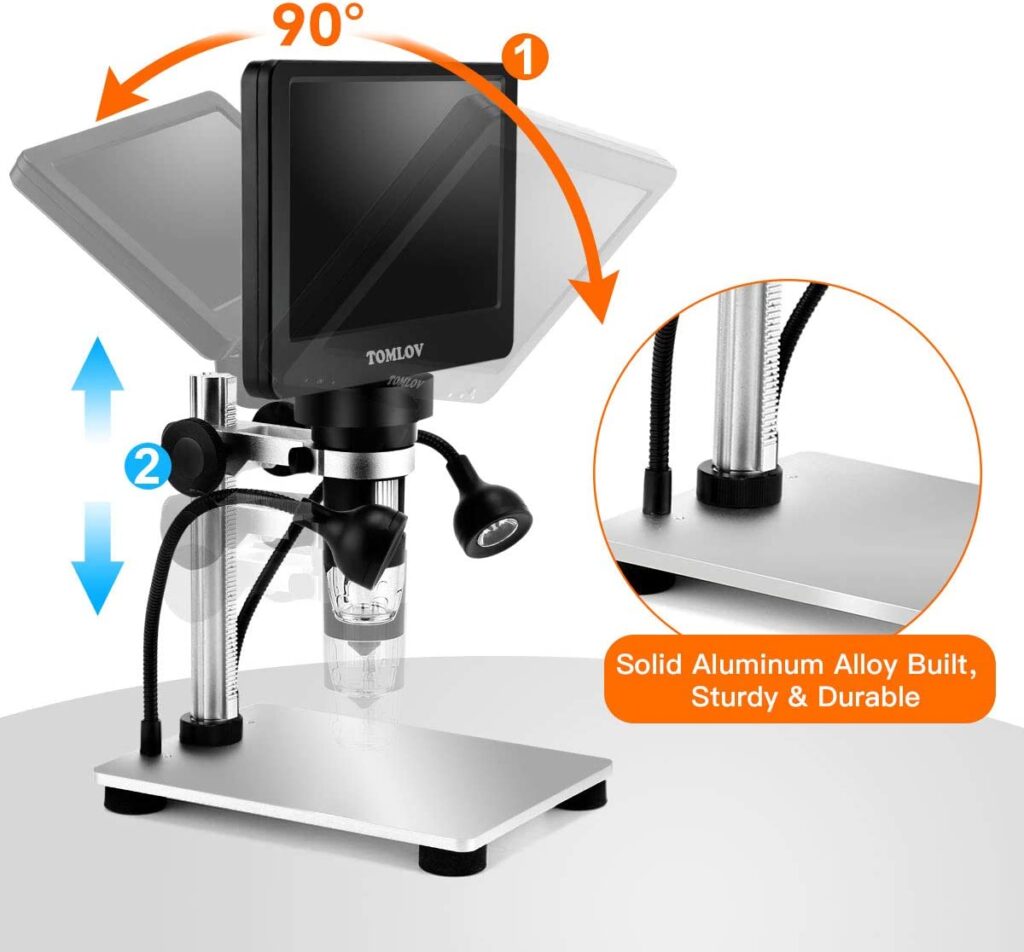 Cainda 4K WiFi Digital Microscope For IPhone Android Phone And Windows Mac Linux Chrome, HD 3840x2160p Wireless Microscope Camera With Adjustable