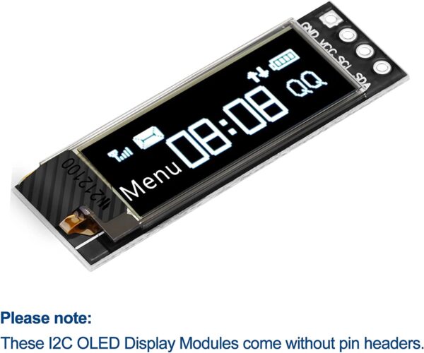 I2C OLED Display Module 0.91 Inch I2C SSD1306 OLED Display Module White I2C OLED Screen Driver DC 3.3V~5V - Image 2