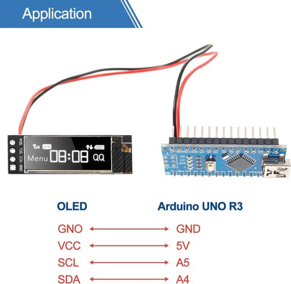 I2C OLED Display Module 0.91 Inch I2C SSD1306 OLED Display Module White I2C OLED Screen Driver DC 3.3V~5V - Image 8