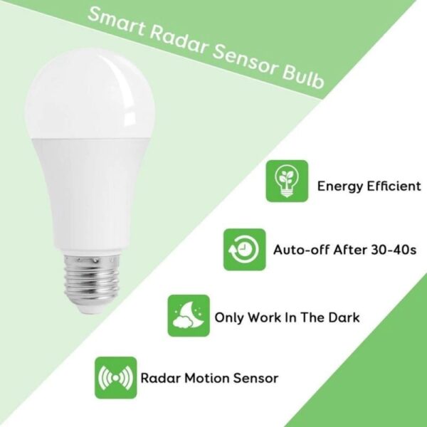 E27 Radar Sensor Ambient PIR Motion Home Sound+Light Sensor LED Globe Bulb Auto Sensitive Light Lamp 12W