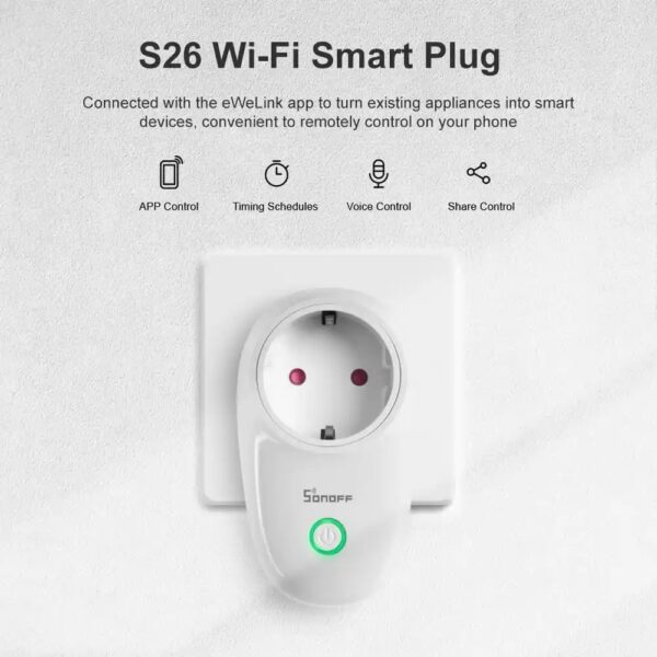 SONOFF S26 WiFi Smart Plug – EU/US/UK/CN/AU/IT/CH/BR - Image 4