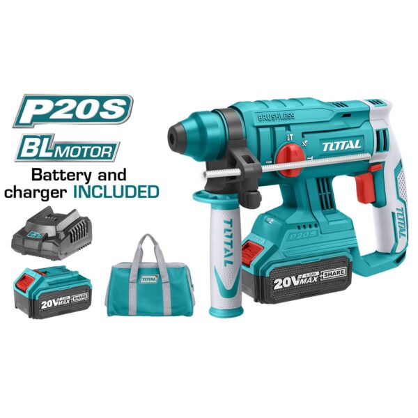 TOTAL Lithium-Ion rotary hammer 20V (TRHLI22012)