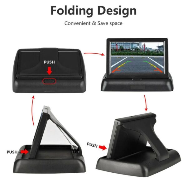 4.3 Inch TFT LCD Screen, Car Rear View Monitor, Rear View Parking Monitor With 2-channel Video Input, Additional Camera - Image 7