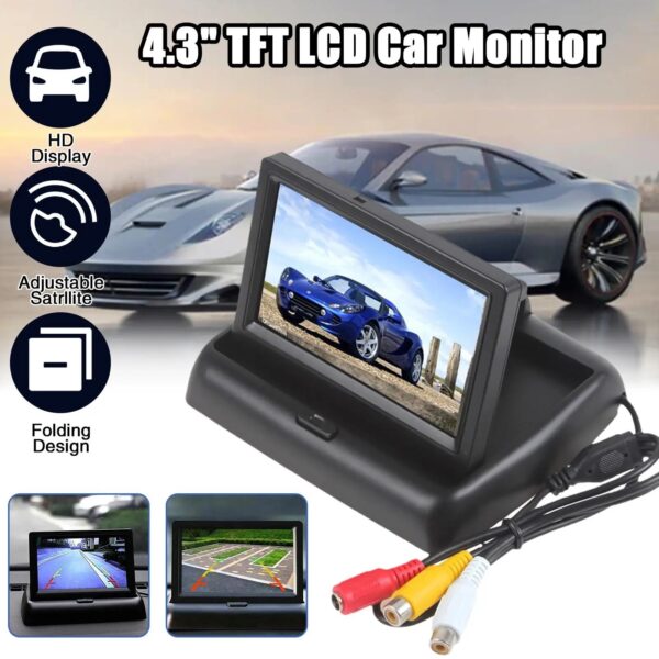 4.3 Inch TFT LCD Screen, Car Rear View Monitor, Rear View Parking Monitor With 2-channel Video Input, Additional Camera - Image 2