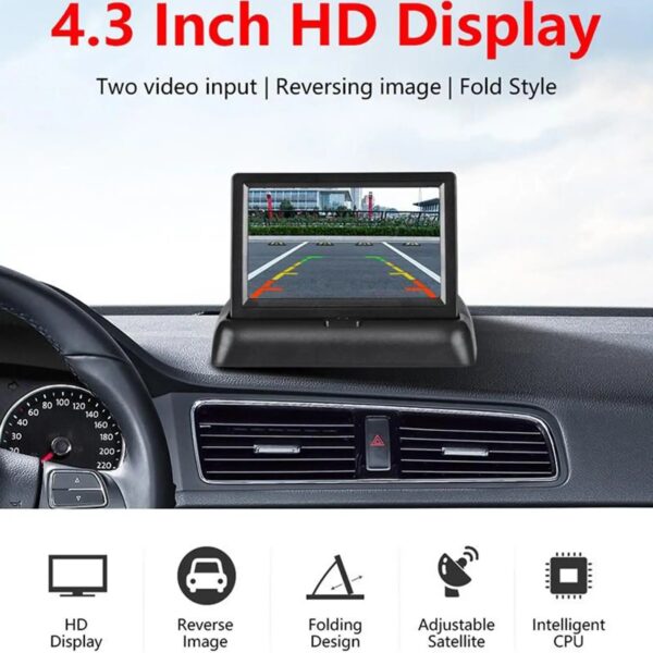 4.3 Inch TFT LCD Screen, Car Rear View Monitor, Rear View Parking Monitor With 2-channel Video Input, Additional Camera - Image 12