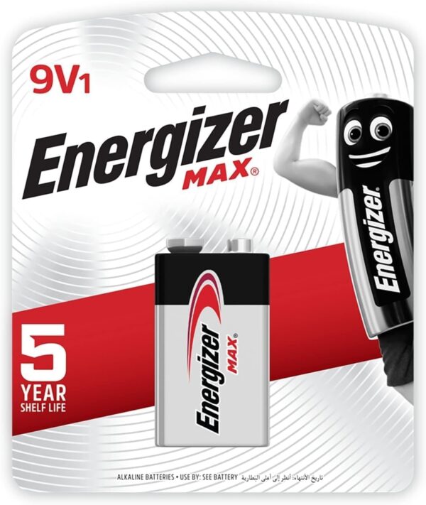 Energizer 522 Bp1 9V Max Alkaline Battery, Pack Of 1, Multi, Small