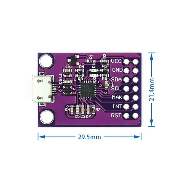 CP2112 Debug Board USB To SMBus I2C Communication Module 2.0 Micro USB 2112 Evaluation Kit for CCS811 Sensor Module - Image 4