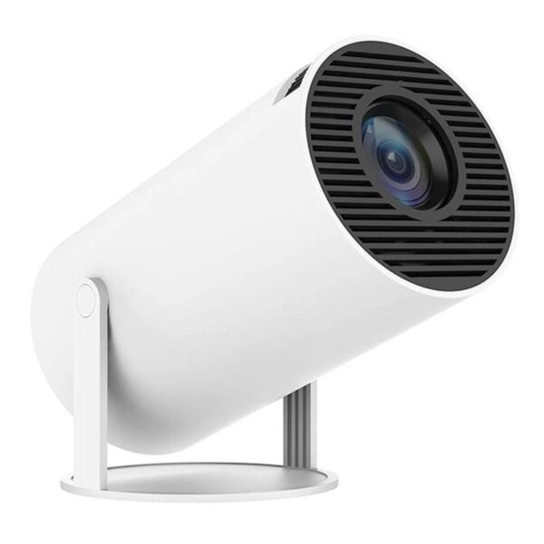 Portable projector HY300 for Android/iPhone with 2.4G/5G WiFi, Bluetooth 4.1, projects 1280x720 resolution at 120 ANSI lumens. Ideal for home theater and media playback (EU plug).