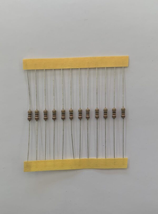 Electronic component: 0.25 watt, 11 ohm resistor.