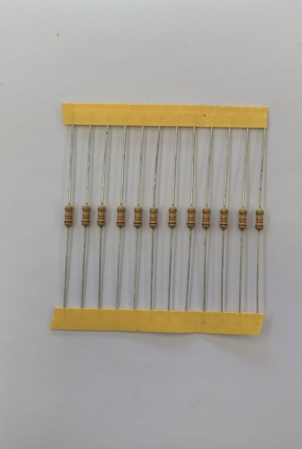 Electronic component: 0.25 watt, 1.3 ohm resistor.