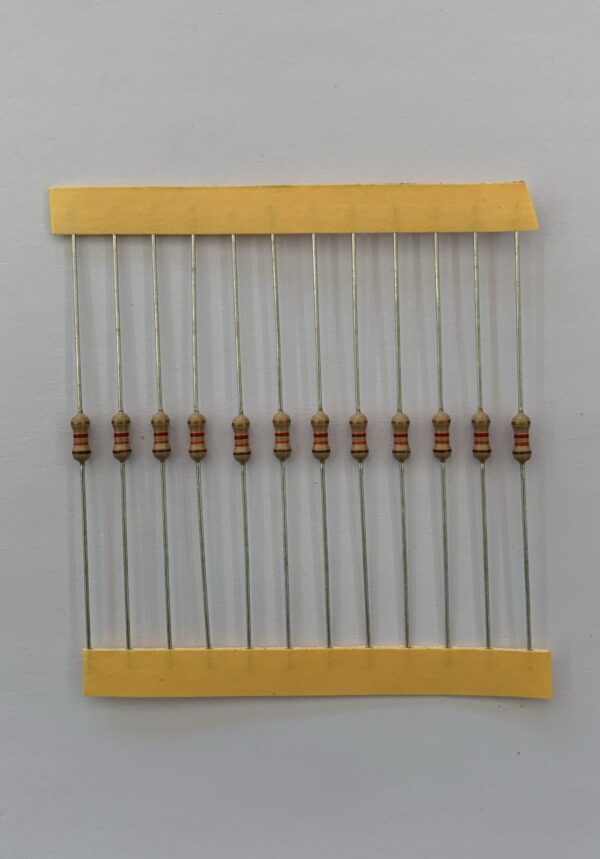 Electronic component: 0.25 watt, 1.3 kohm resistor.