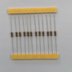 Electronic component: 0.25 watt, 15 ohm resistor.