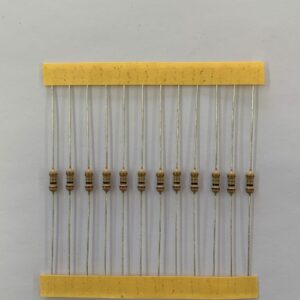 Electronic component: 0.25 watt, 1 ohm resistor.