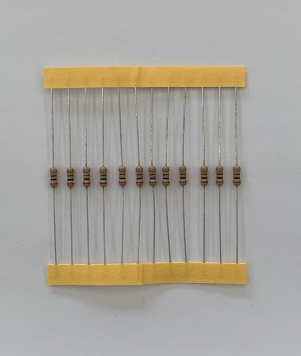 Electronic component: 0.25 watt, 200 ohm resistor.
