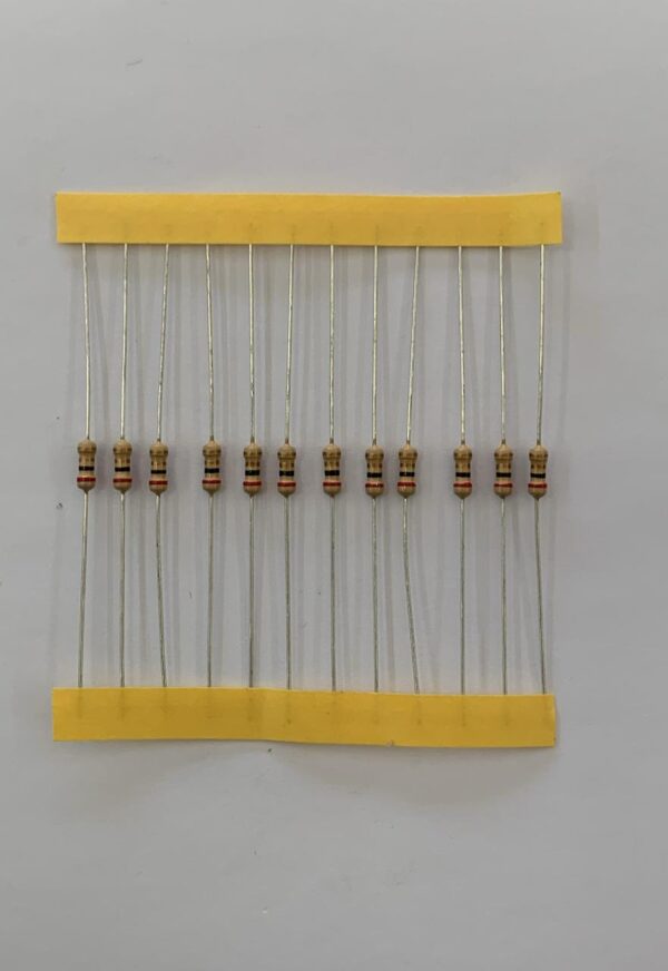 Electronic component: 0.25 watt, 2 ohm resistor.