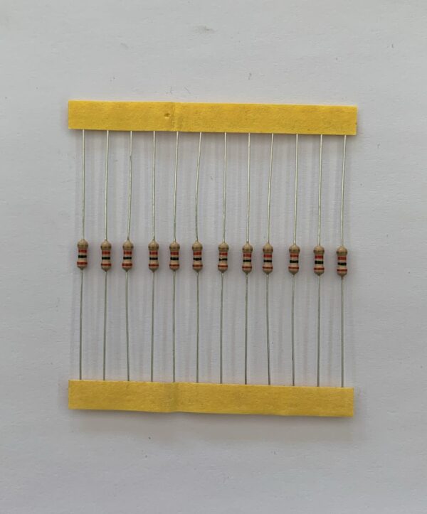 Electronic component: 0.25 watt, 2 kohm resistor.