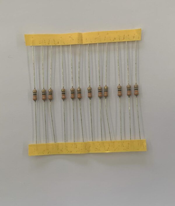 Electronic component: 0.25 watt, 33 ohm resistor.