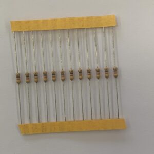 Electronic component: 0.25 watt, 43 ohm resistor.