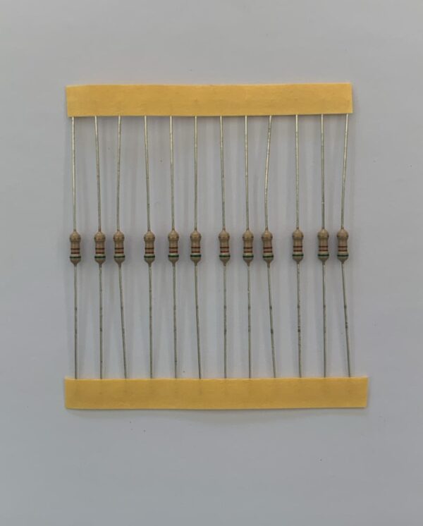 Electronic component: 0.25 watt, 510 ohm resistor.