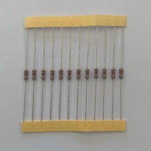 Electronic component: 0.25 watt, 820 ohm resistor.