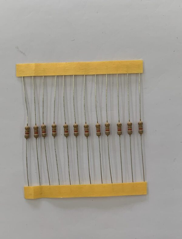 Electronic component: 0.25 watt, 8.2 ohm resistor.