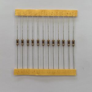 Electronic component: 0.25 watt, 91 ohm resistor.