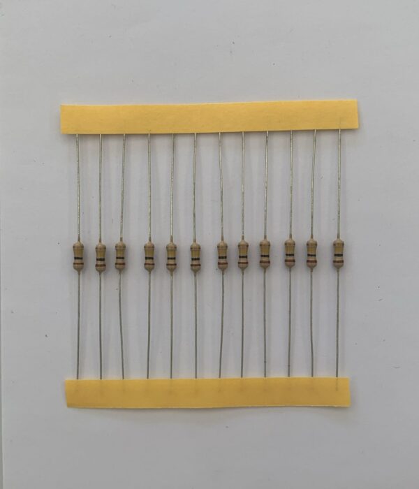 Electronic component: 0.25 watt, 100 kohm resistor.