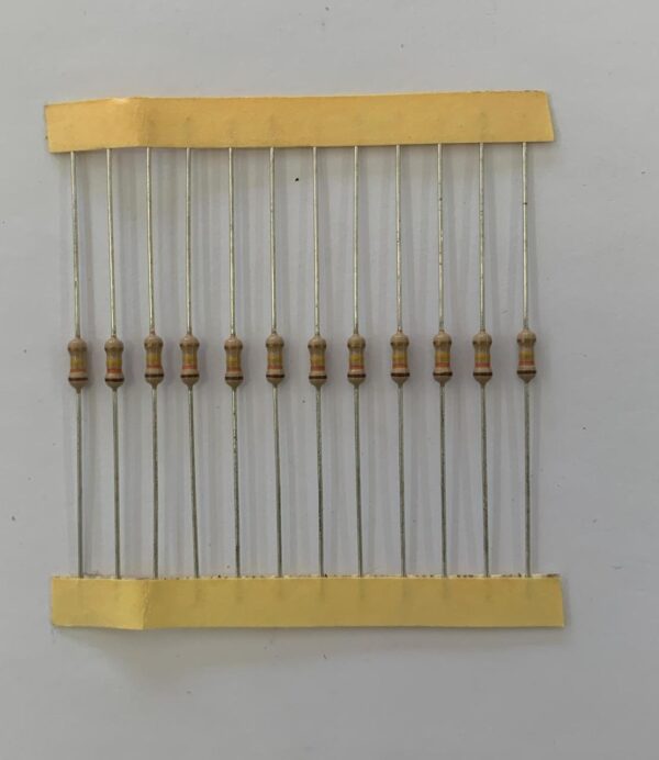 Electronic component: 0.25 watt, 130 kohm resistor.