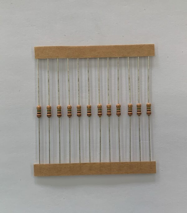 Electronic component: 0.25 watt, 1 mohm resistor.