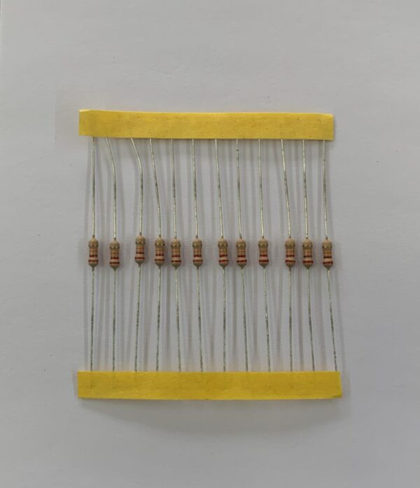 Electronic component: 0.25 watt, 22 kohm resistor.