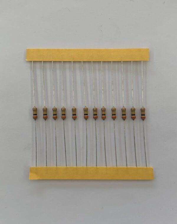 Electronic component: 0.25 watt, 300 kohm resistor.