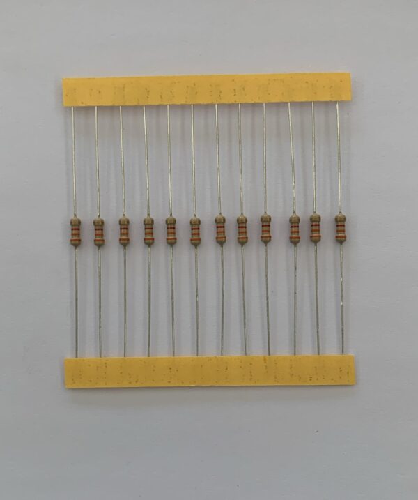 Electronic component: 0.25 watt, 3.3 kohm resistor.