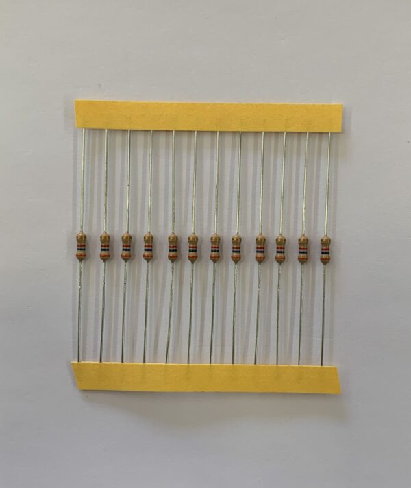 Electronic component: 0.25 watt, 3.6 kohm resistor.