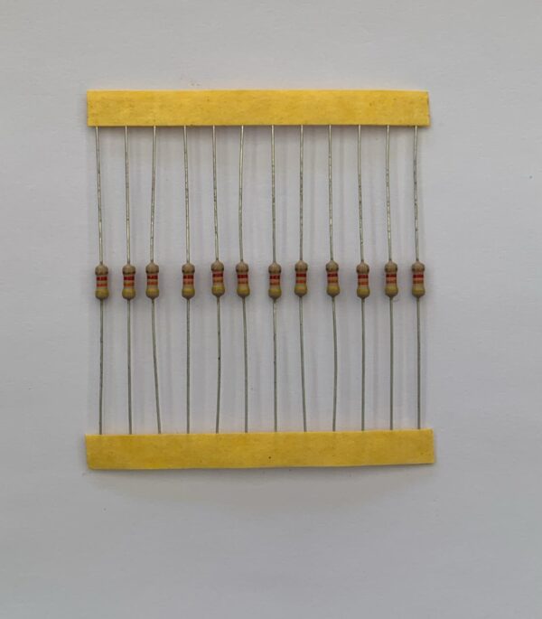 Electronic component: 0.25 watt, 4.3 kohm resistor.