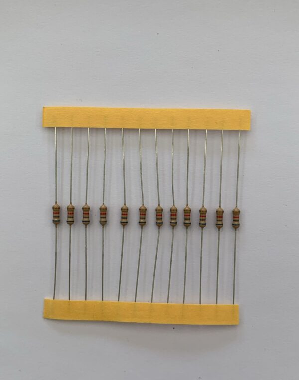 Electronic component: 0.25 watt, 6.8 kohm resistor.